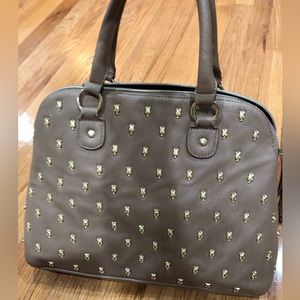 Rare Betsy Johnson Bow Skull Crossbody Bag Beige